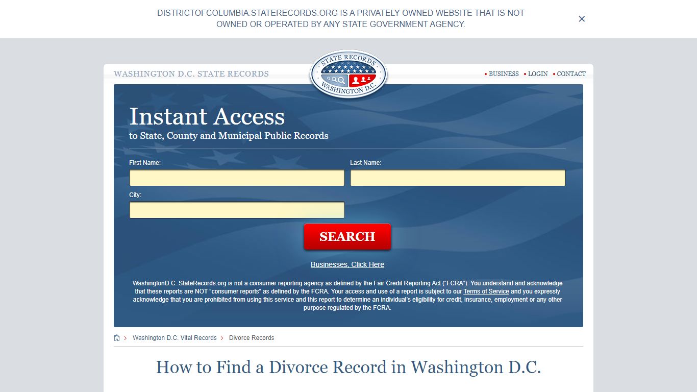 How to Find a Divorce Record in Washington D.C.