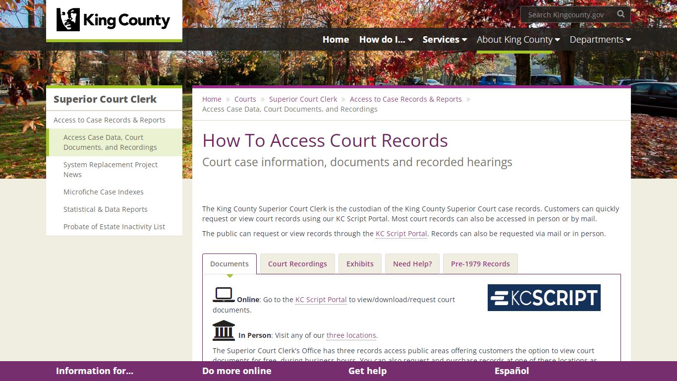 How To Access Court Records - King County - King County, Washington